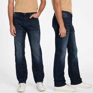 Men's Guess Dark Wash Lincoln Slim Straight Blue Denim Jeans 30x34 Classic Fade